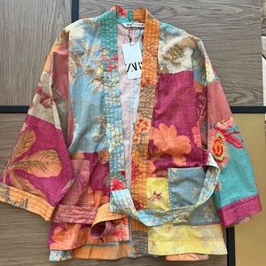 Zara Patchwork Print Blouse. Size XS-S. Multicolor